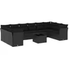Image de vidaXL - 11-delige - Loungeset - met - kussens - poly - rattan - zwart