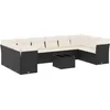 Image de vidaXL - 11-delige - Loungeset - met - kussens - poly - rattan - zwart