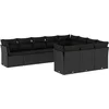 Image de vidaXL - 10-delige - Loungeset - met - kussens - poly - rattan - zwart