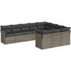 Image de vidaXL - 10-delige - Loungeset - met - kussens - poly - rattan - grijs