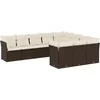 Image de vidaXL - 10-delige - Loungeset - met - kussens - poly - rattan - bruin