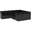 Image de vidaXL - 11-delige - Loungeset - met - kussens - poly - rattan - zwart