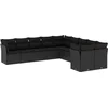 Image de vidaXL - 10-delige - Loungeset - met - kussens - poly - rattan - zwart