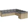 Image de vidaXL - 10-delige - Loungeset - met - kussens - poly - rattan - beige