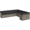 Image de vidaXL - 10-delige - Loungeset - met - kussens - poly - rattan - grijs