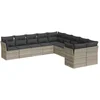 Image de vidaXL - 10-delige - Loungeset - met - kussens - poly - rattan - lichtgrijs