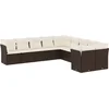 Image de vidaXL - 10-delige - Loungeset - met - kussens - poly - rattan - bruin