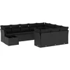 Image de vidaXL - 11-delige - Loungeset - met - kussens - poly - rattan - zwart