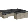 Image de vidaXL - 11-delige - Loungeset - met - kussens - poly - rattan - lichtgrijs