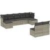 Image de vidaXL - 9-delige - Loungeset - met - kussens - poly - rattan - lichtgrijs