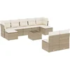 Image de vidaXL - 10-delige - Loungeset - met - kussens - poly - rattan - beige