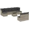 Image de vidaXL - 10-delige - Loungeset - met - kussens - poly - rattan - lichtgrijs