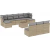 Image de vidaXL - 11-delige - Tuinset - met - kussens - poly - rattan - beige