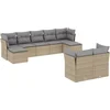 Image de vidaXL - 9-delige - Loungeset - met - kussens - poly - rattan - beige