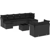 Image de vidaXL - 10-delige - Loungeset - met - kussens - poly - rattan - zwart