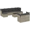 Image de vidaXL - 10-delige - Loungeset - met - kussens - poly - rattan - lichtgrijs
