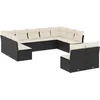 Image de vidaXL - 11-delige - Loungeset - met - kussens - poly - rattan - zwart