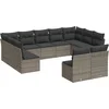 Image de vidaXL - 11-delige - Loungeset - met - kussens - poly - rattan - grijs