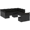 Image de vidaXL - 12-delige - Loungeset - met - kussens - poly - rattan - zwart