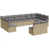 Image de vidaXL - 12-delige - Loungeset - met - kussens - poly - rattan - beige