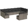 Image de vidaXL - 12-delige - Loungeset - met - kussens - poly - rattan - grijs