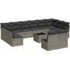 Image de vidaXL - 13-delige - Loungeset - met - kussens - poly - rattan - grijs
