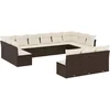 Image de vidaXL - 13-delige - Loungeset - met - kussens - poly - rattan - bruin