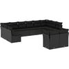 Image de vidaXL - 12-delige - Loungeset - met - kussens - poly - rattan - zwart