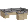 Image de vidaXL - 12-delige - Loungeset - met - kussens - poly - rattan - beige
