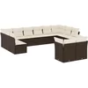 Image de vidaXL - 12-delige - Loungeset - met - kussens - poly - rattan - bruin