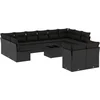 Image de vidaXL - 13-delige - Loungeset - met - kussens - poly - rattan - zwart