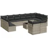 Image de vidaXL - 13-delige - Loungeset - met - kussens - poly - rattan - lichtgrijs