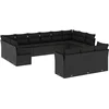 Image de vidaXL - 13-delige - Loungeset - met - kussens - poly - rattan - zwart