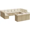 Image de vidaXL - 13-delige - Loungeset - met - kussens - poly - rattan - beige