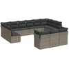 Image de vidaXL - 13-delige - Loungeset - met - kussens - poly - rattan - grijs