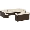 Image de vidaXL - 13-delige - Loungeset - met - kussens - poly - rattan - bruin