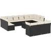 Image de vidaXL - 14-delige - Loungeset - met - kussens - poly - rattan - zwart