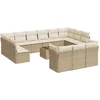 Image de vidaXL - 14-delige - Loungeset - met - kussens - poly - rattan - beige
