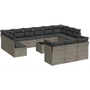 Image de vidaXL - 14-delige - Loungeset - met - kussens - poly - rattan - grijs