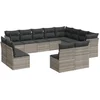 Image de vidaXL - 12-delige - Loungeset - met - kussens - poly - rattan - lichtgrijs