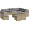 Image de vidaXL - 13-delige - Loungeset - met - kussens - poly - rattan - beige
