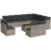 Image de vidaXL - 13-delige - Loungeset - met - kussens - poly - rattan - lichtgrijs