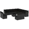 Image de vidaXL - 14-delige - Loungeset - met - kussens - poly - rattan - zwart