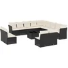 Image de vidaXL - 14-delige - Loungeset - met - kussens - poly - rattan - zwart