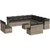 Image de vidaXL - 14-delige - Loungeset - met - kussens - poly - rattan - lichtgrijs