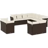 Image de vidaXL - 11-delige - Loungeset - met - kussens - poly - rattan - bruin