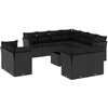 Image de vidaXL - 12-delige - Loungeset - met - kussens - poly - rattan - zwart