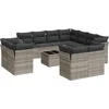 Image de vidaXL - 12-delige - Loungeset - met - kussens - poly - rattan - lichtgrijs