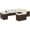 Image de vidaXL - 12-delige - Loungeset - met - kussens - poly - rattan - bruin