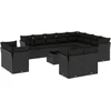 Image de vidaXL - 13-delige - Loungeset - met - kussens - poly - rattan - zwart